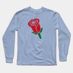 Red Rose Bud Long Sleeve T-Shirt